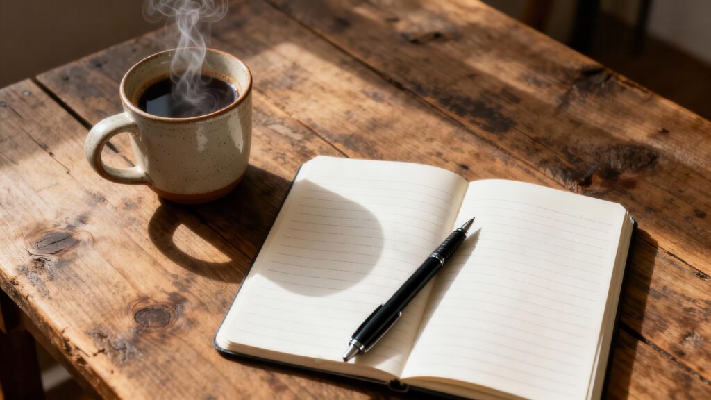 An open notebook and pen on a wooden desk representing the documentation process for a California retaliation claim