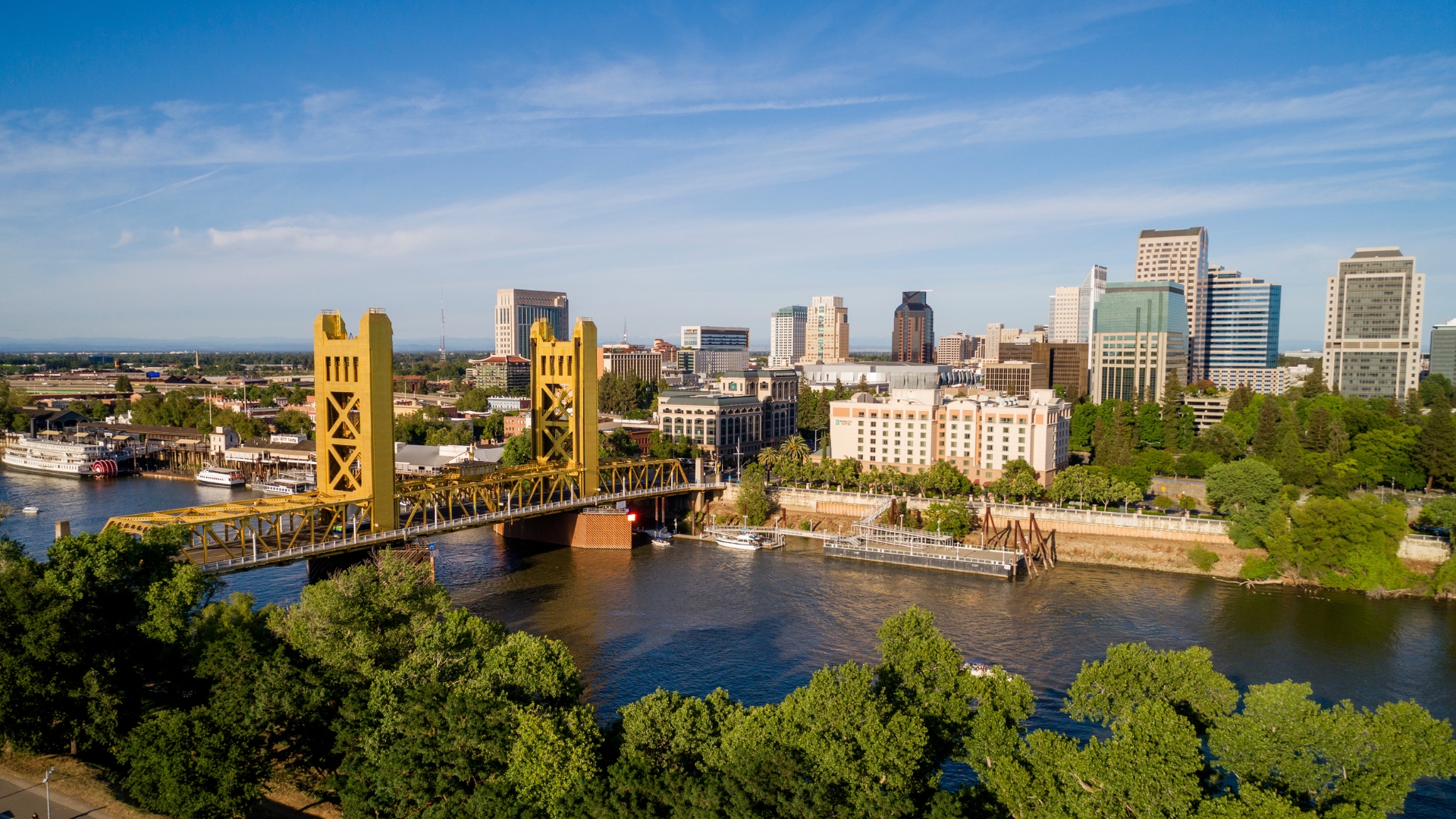 Sacramento skyline and Tower Bridge, home to Frontier Law Center's Sacramento employment lawyer team