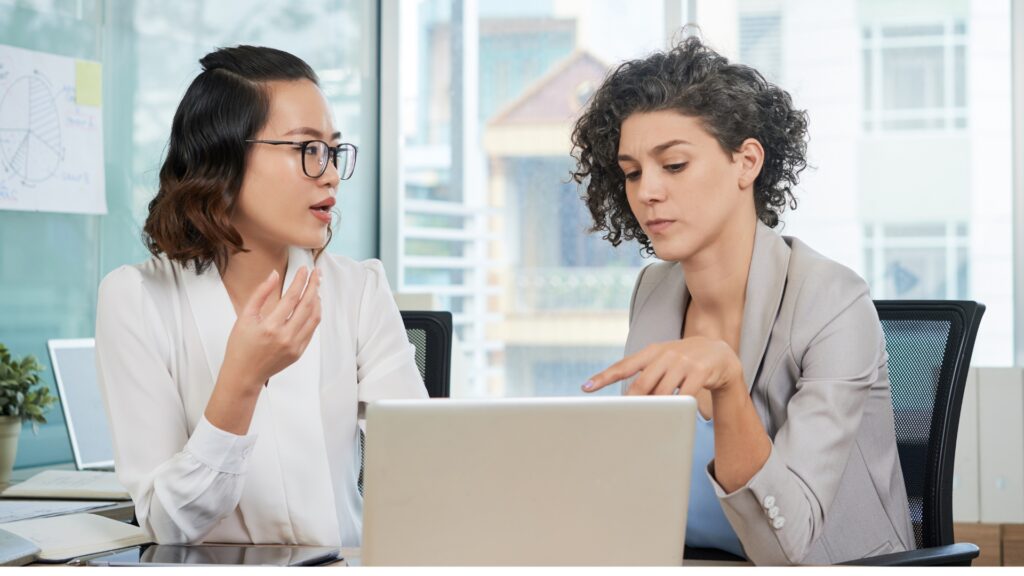 Employee and HR representative discuss a reasonable accommodation request during the interactive process