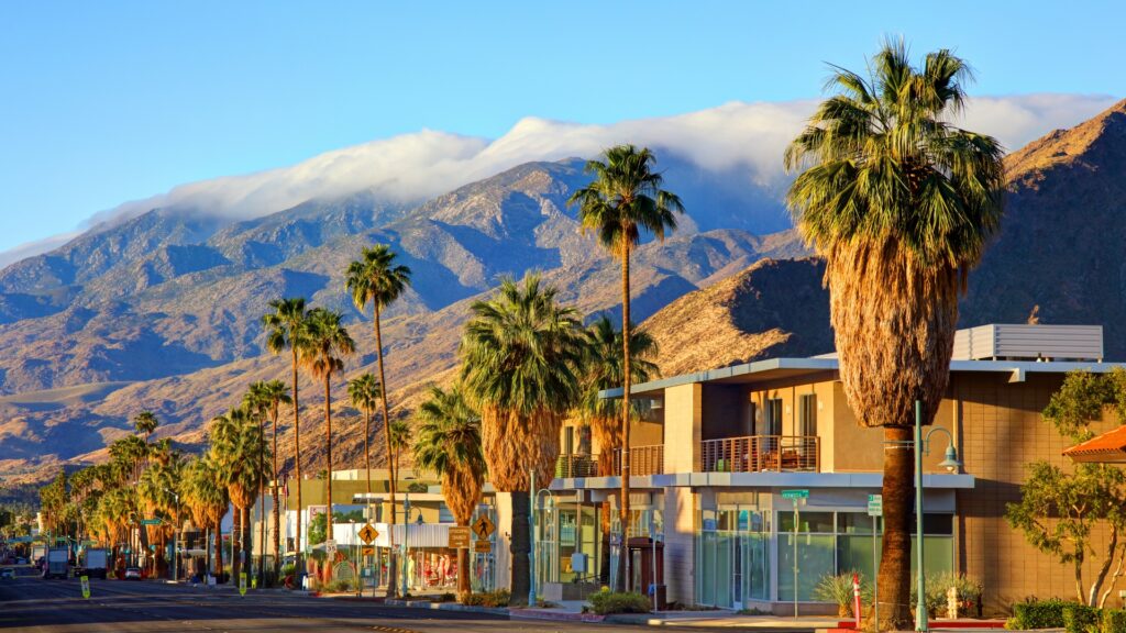 Palm Springs, California street view representing new California labor laws taking effect statewide