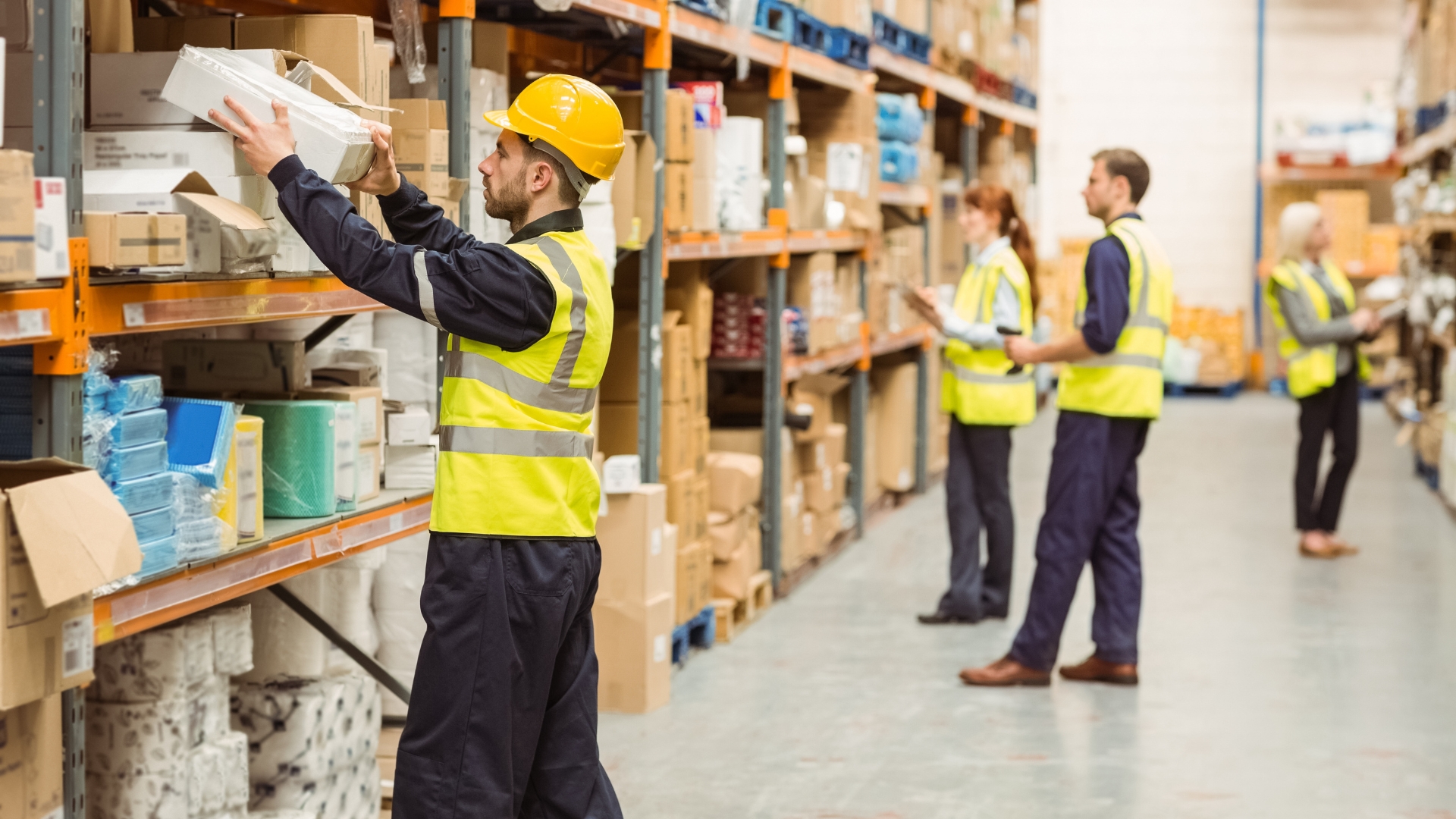 Warehouse employee in an Inland Empire distribution center, the kind of workplace a Riverside employment lawyer helps protect