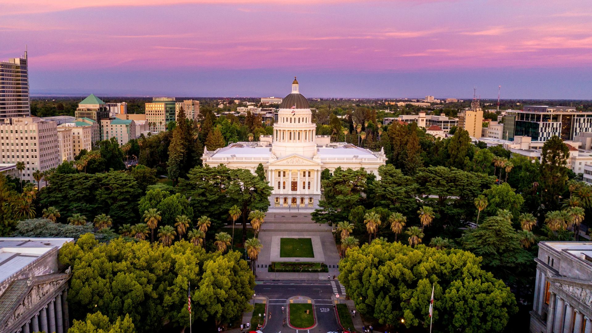 Aerial view of the California State Capitol in Sacramento, where PAGA reform was signed into law